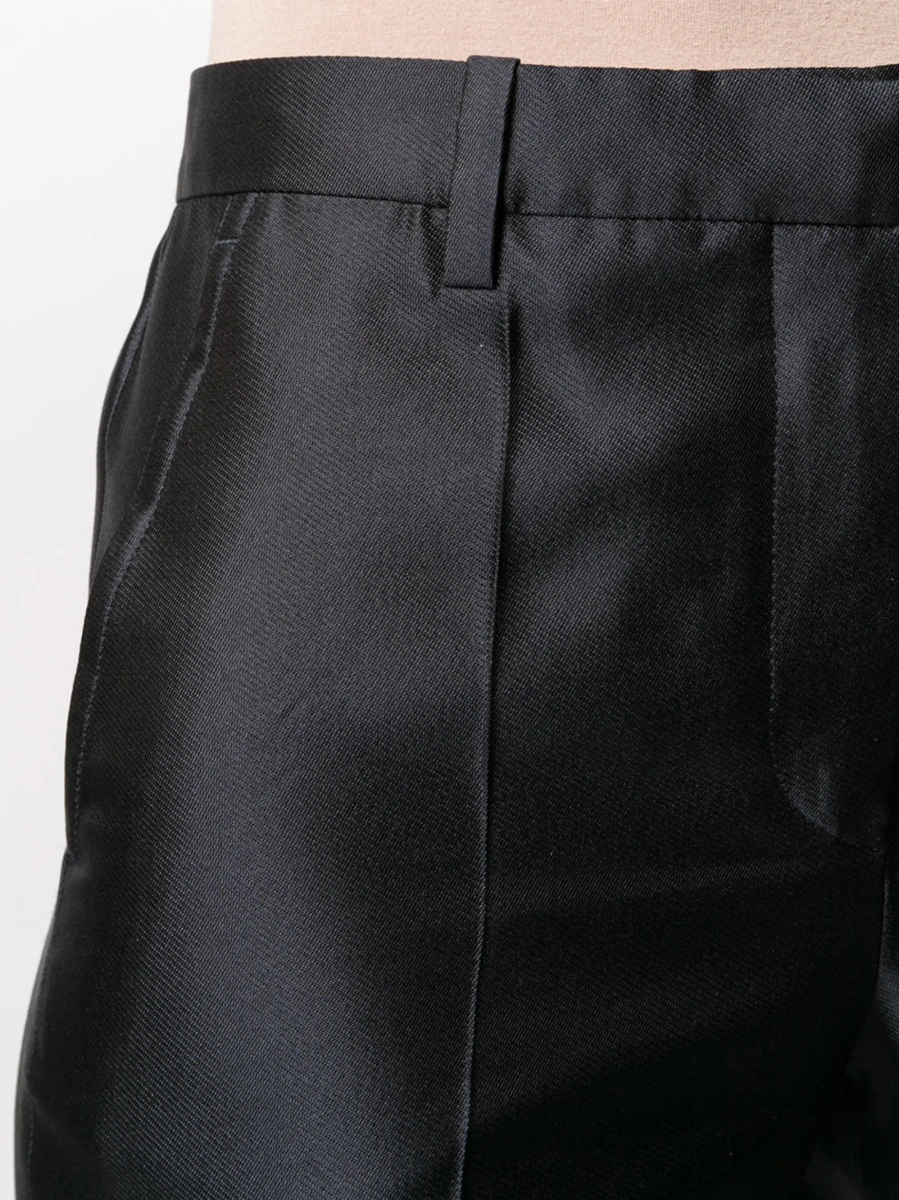 Pantaloni evazati Givenchy albastri din matase si lana - Img 5