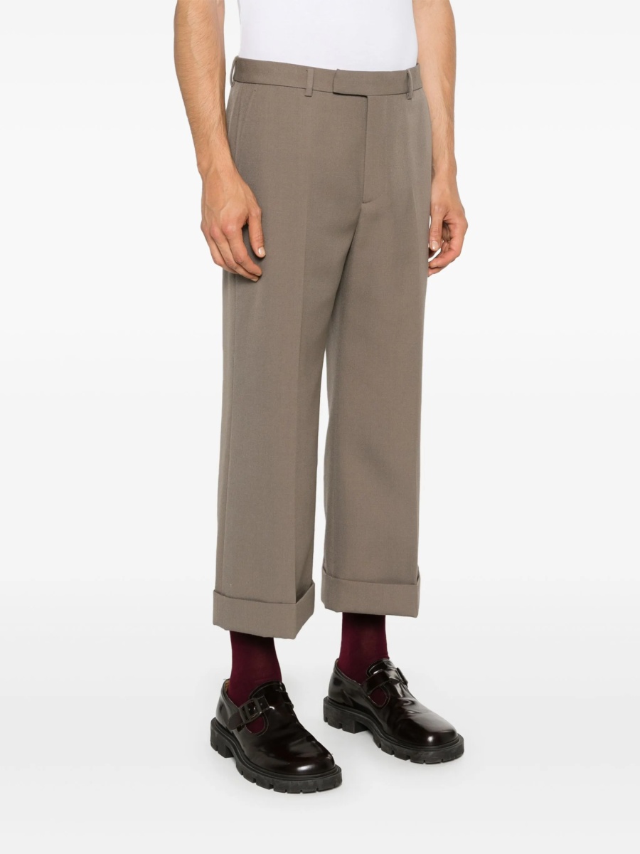 Pantaloni evazati Gucci maro din lana - Img 3