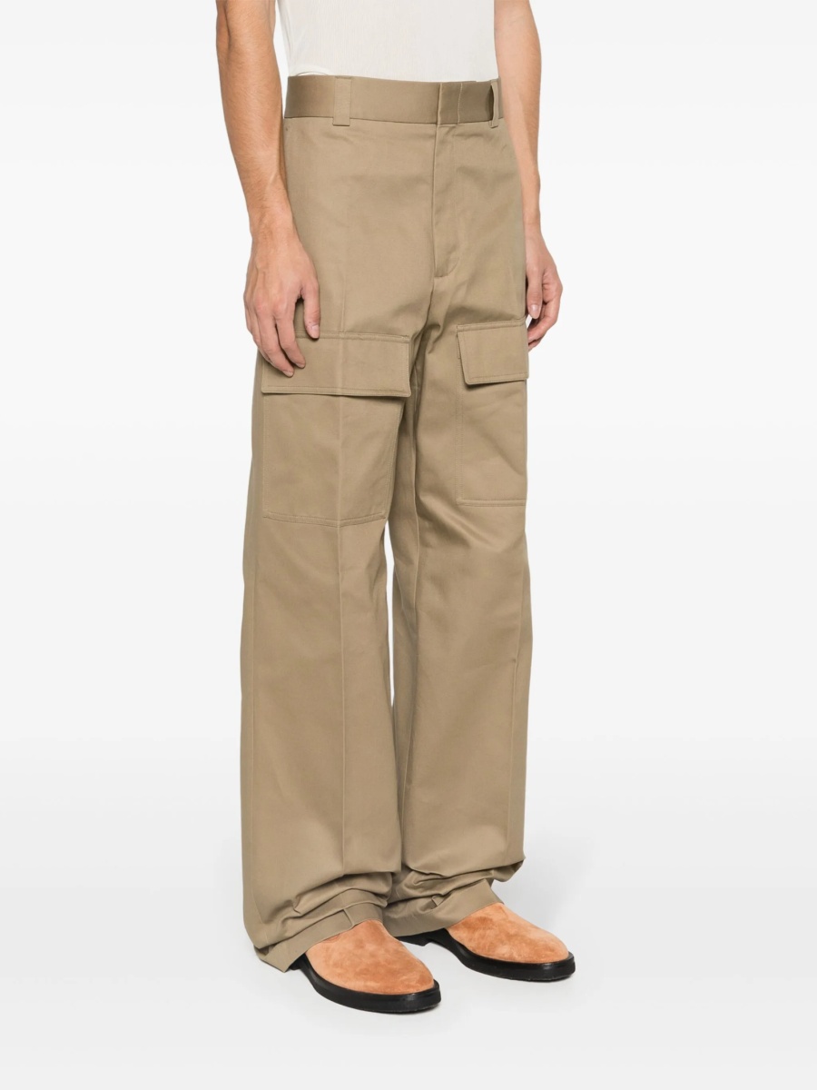 Pantaloni evazati Gucci neutri din bumbac - Img 3
