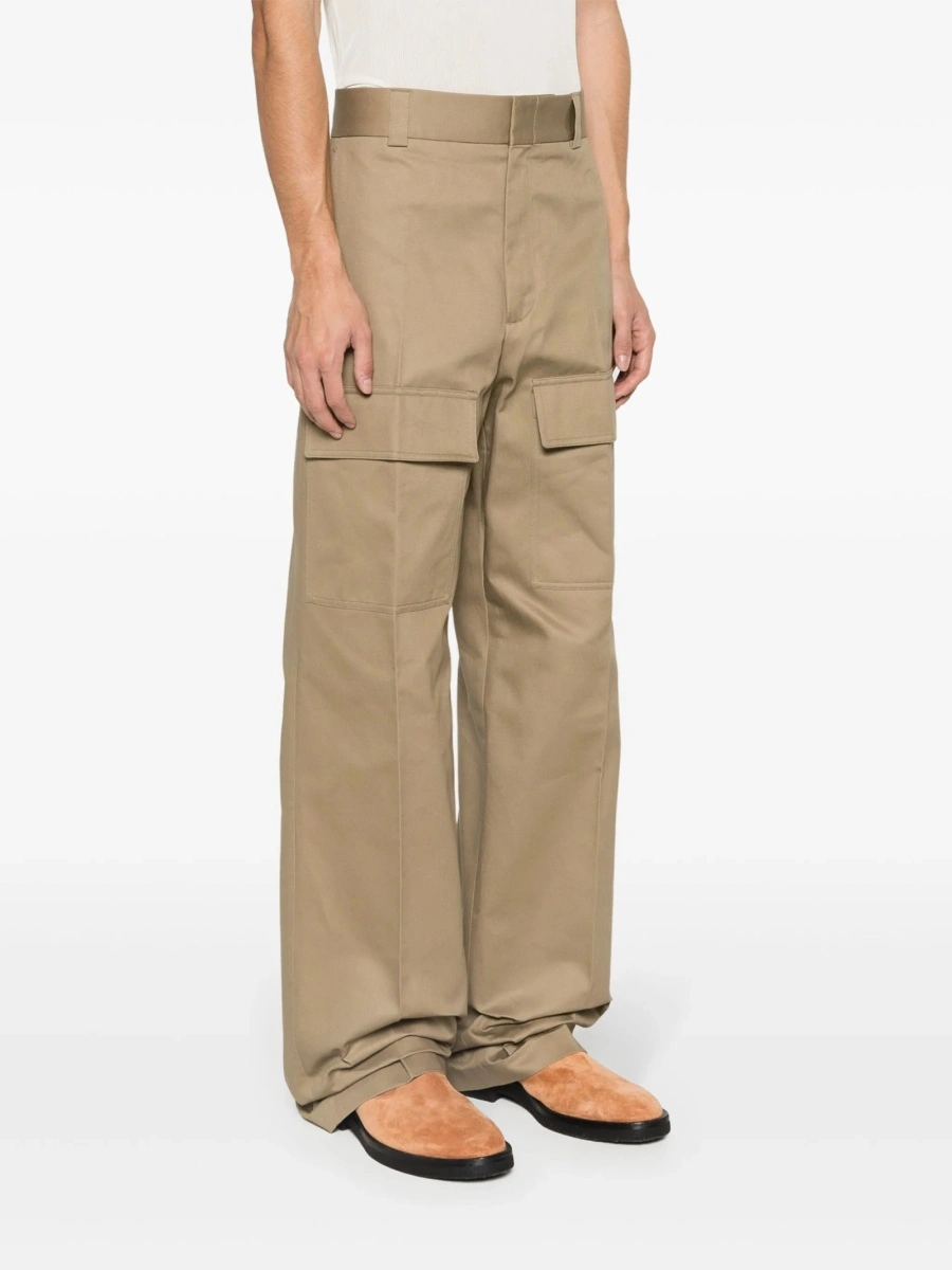 Pantaloni evazati Gucci neutri din bumbac - Img 3
