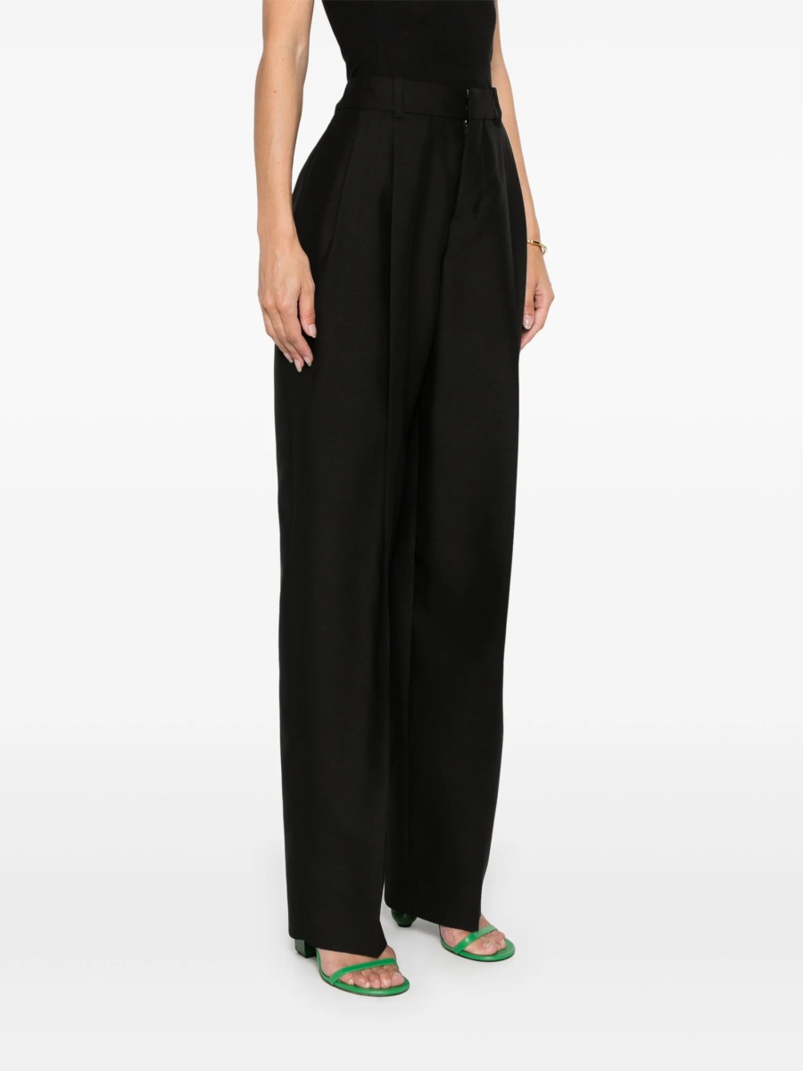 Pantaloni evazati JACQUEMUS negri din matase - Img 3