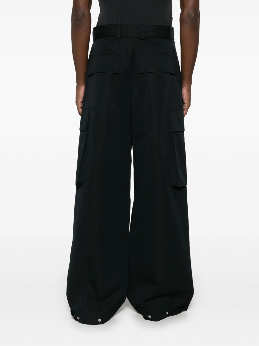 Pantaloni evazati Jil Sander negri din matase si bumbac - Img 4
