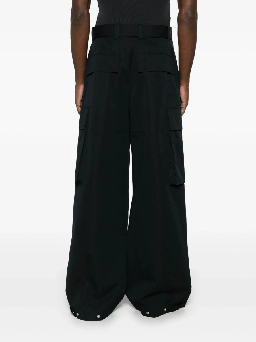 Pantaloni evazati Jil Sander negri din matase si bumbac - Img 4