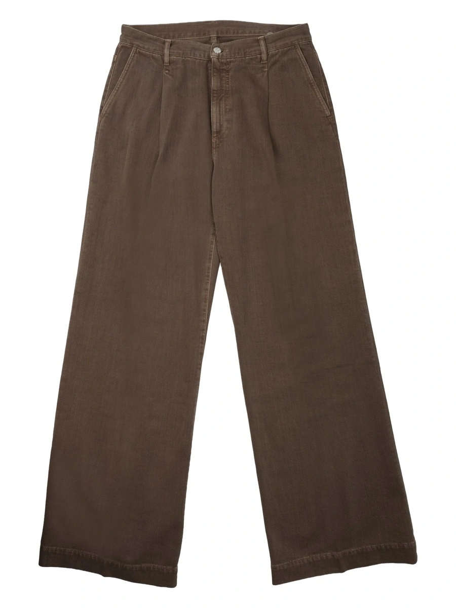 Pantaloni evazati NINE:INTHE:MORNING maro - Img 2