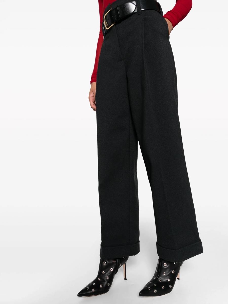 Pantaloni evazati Philosophy gri din polyester - Img 5