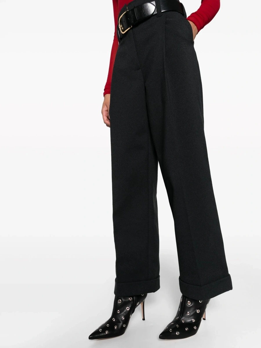 Pantaloni evazati Philosophy gri din polyester - Img 5