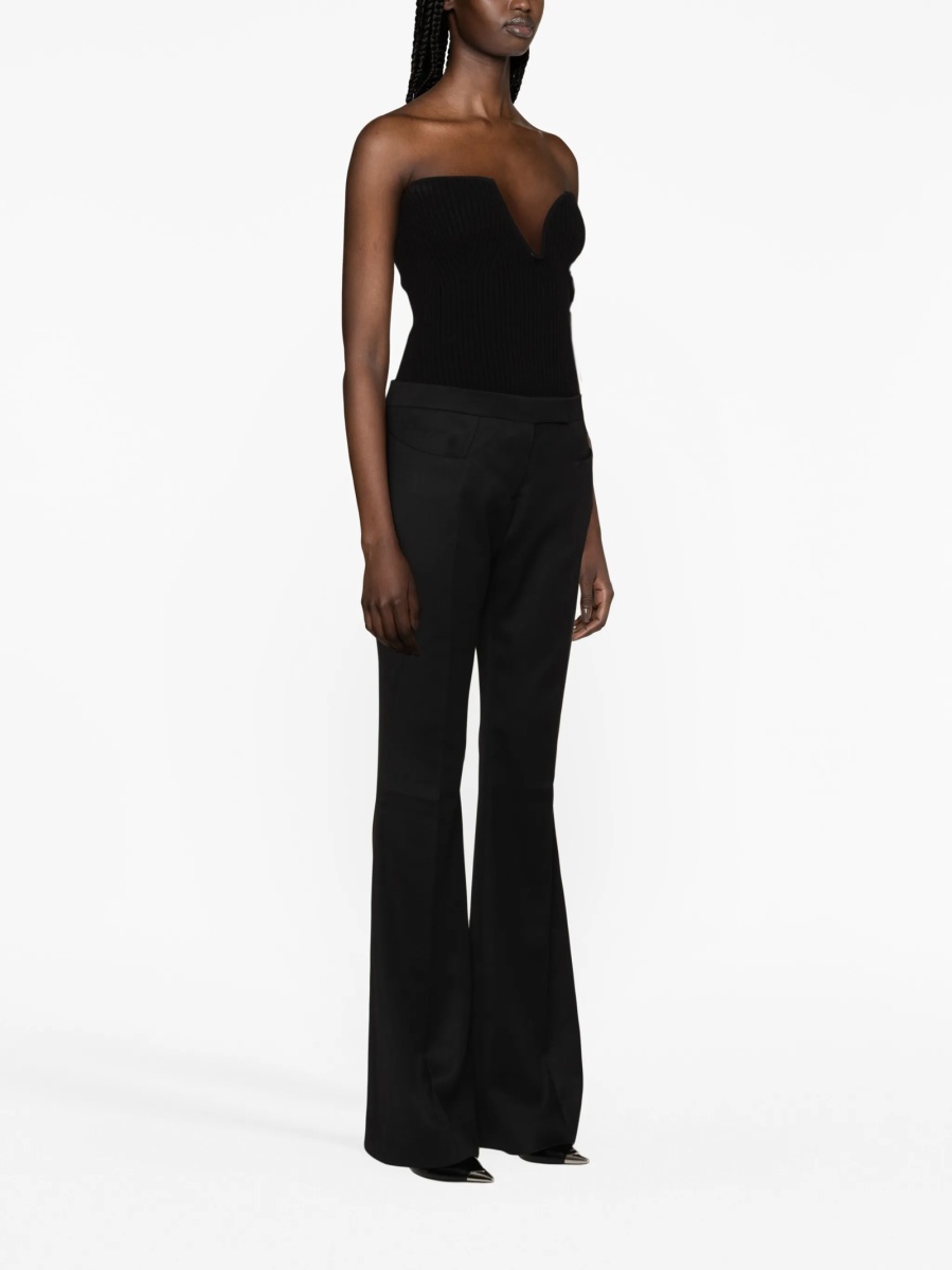 Pantaloni evazati Tom Ford negri din lana - Img 4