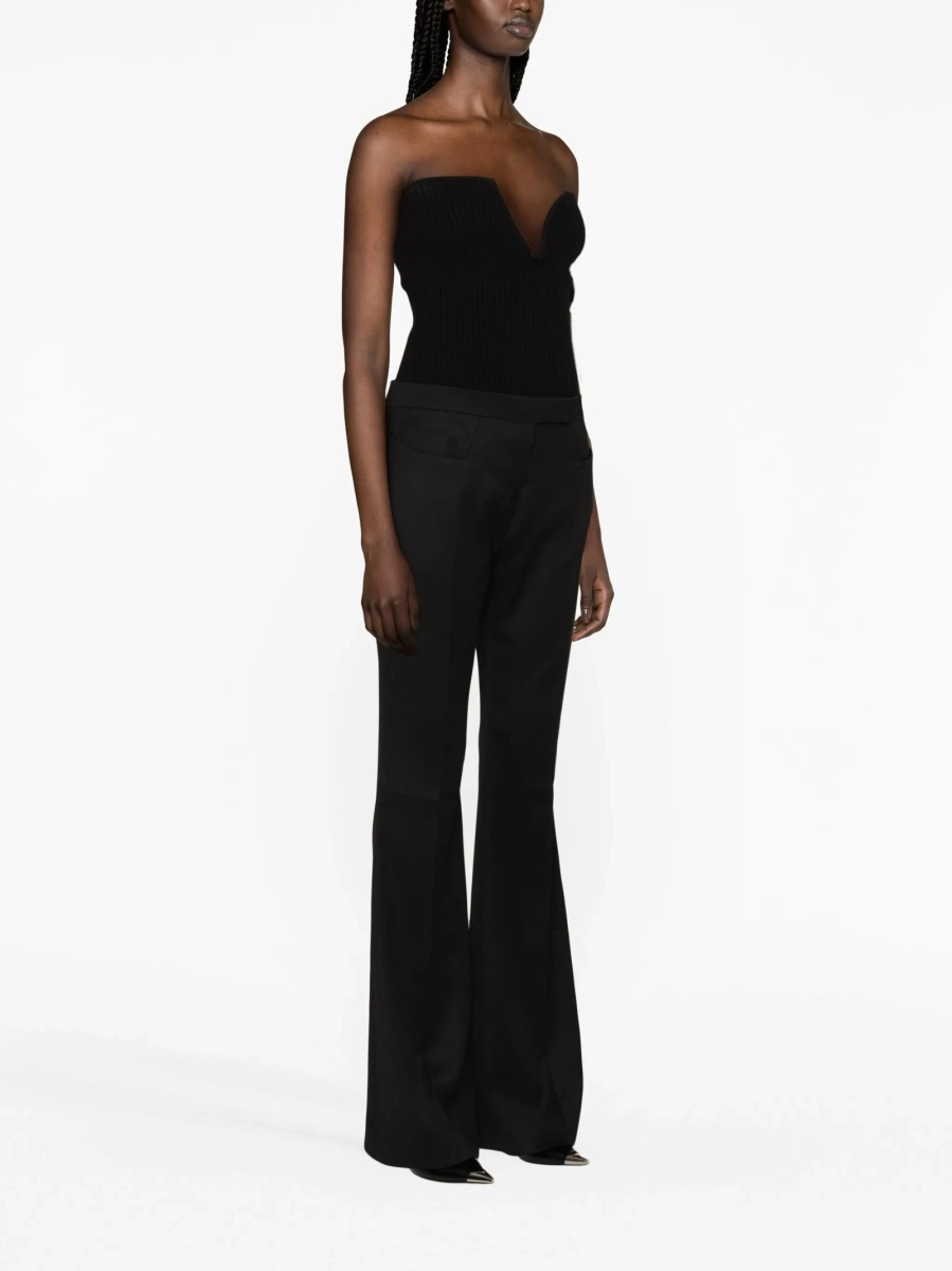 Pantaloni evazati Tom Ford negri din lana - Img 4
