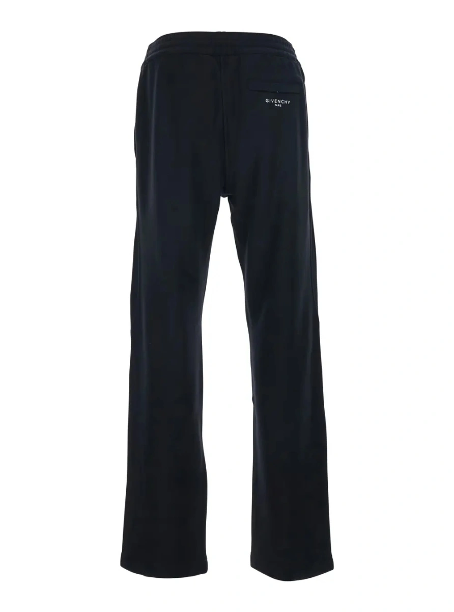 Pantaloni Givenchy negri din bumbac cu talie elastica si logo brodat - Img 2
