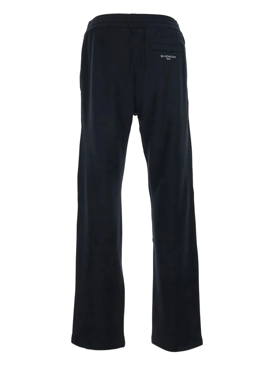 Pantaloni Givenchy negri din bumbac cu talie elastica si logo brodat - Img 4