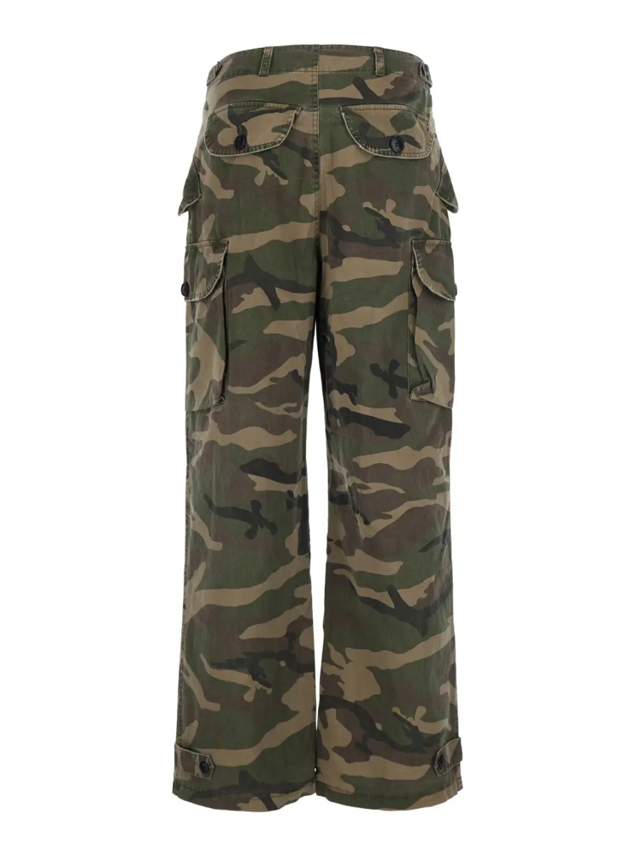 Pantaloni Green Cargo Pants with Camouflage Print in Fabric for Men - Img 2