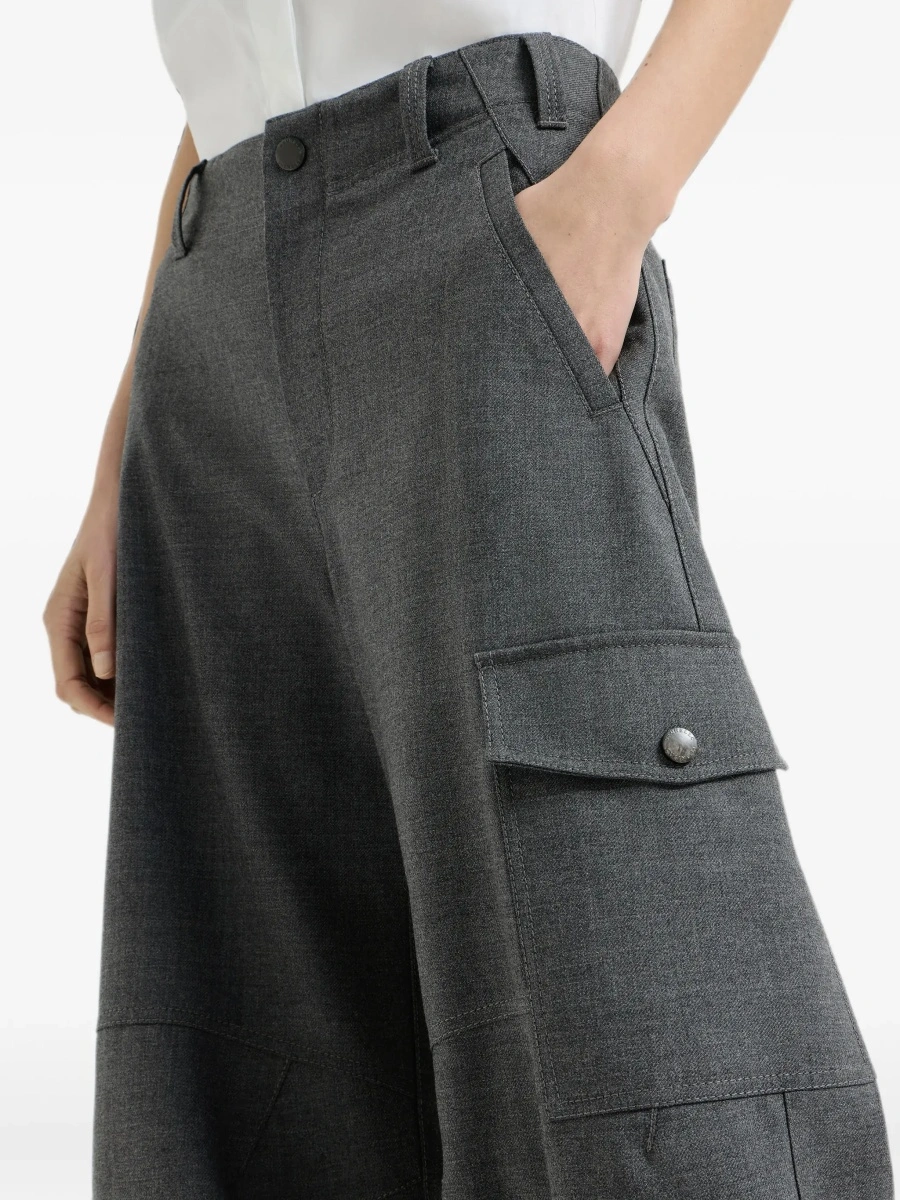 Pantaloni Grey Pants with one front patch flap pocket in wool for women - Img 7