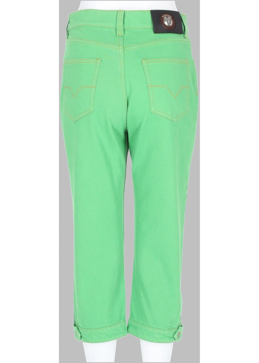 Pantaloni Jeans "Capri" Con Patch Medusa - Img 2