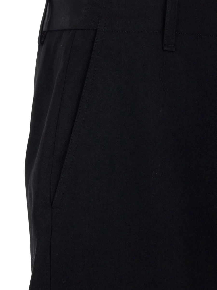 Pantaloni 'Le Short Camargue' Black Bermuda Shorts with Belt Loops and Wide Leg in Wool for Men - Img 5