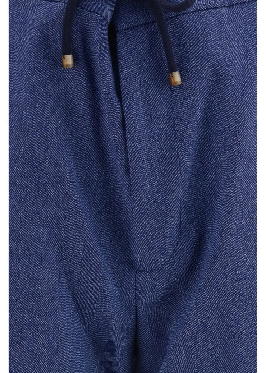 Pantaloni Linen and virgin wool chevron Bermuda Shorts - Img 3