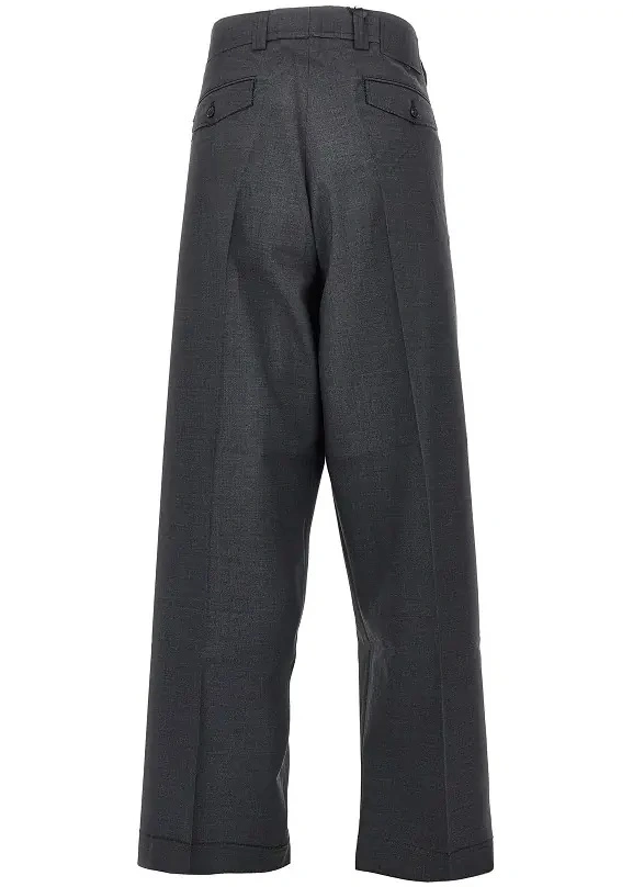Pantaloni Mfpen gri din lana - Img 3