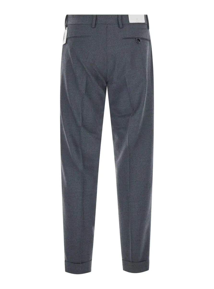 Pantaloni MICHAEL COAL gri din bumbac si material tehnic - Img 2