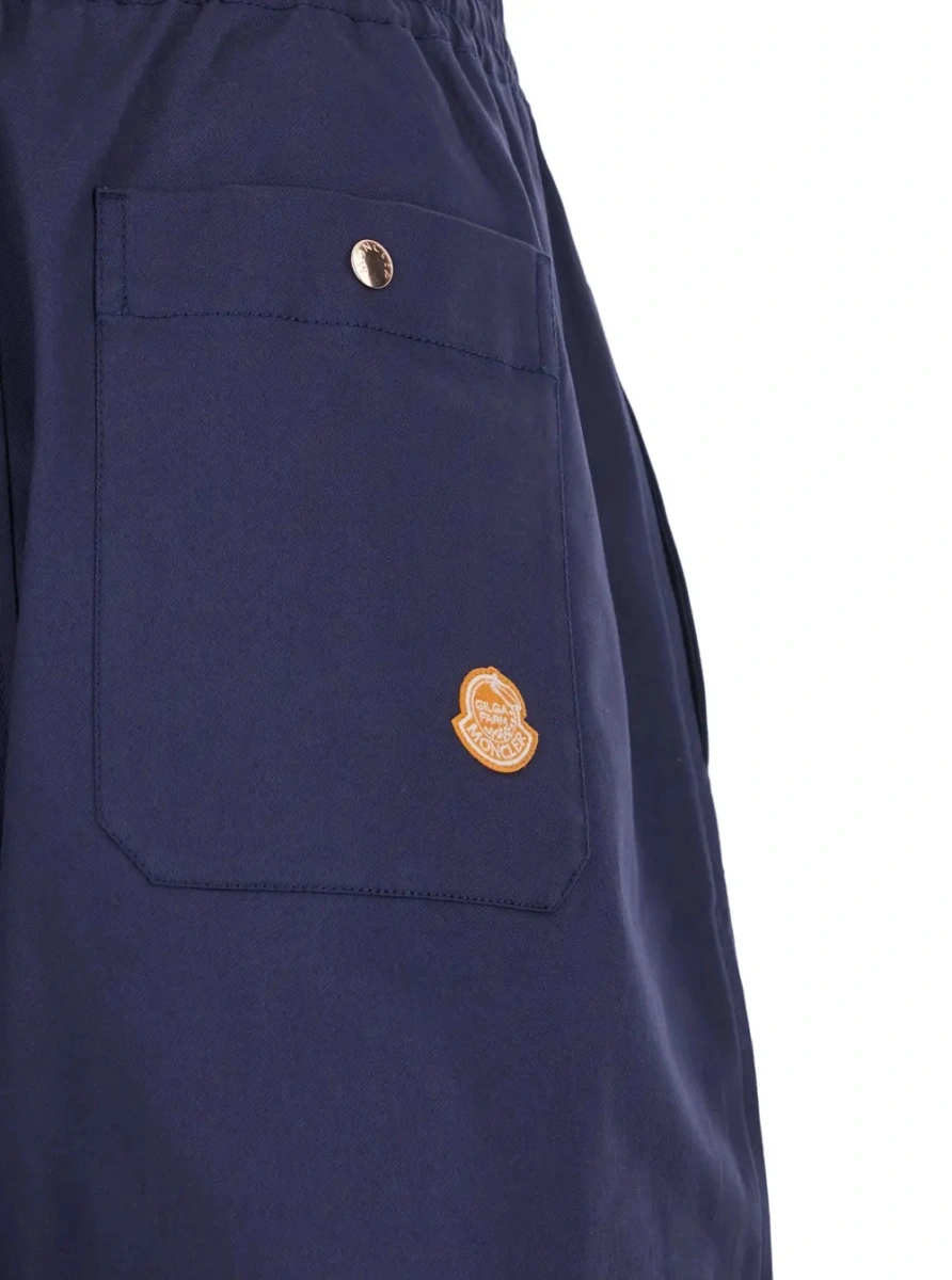 Pantaloni Moncler Genius albastri din bumbac - Img 3