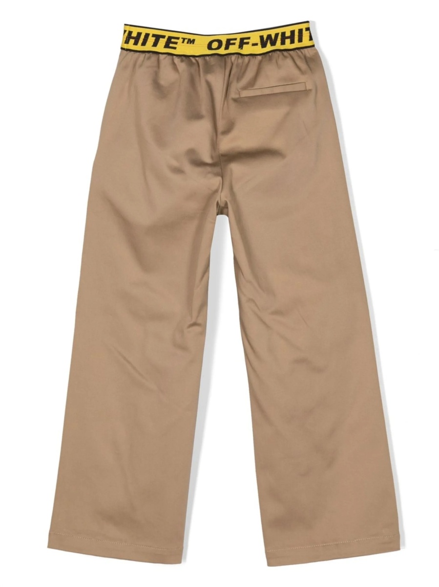 Pantaloni Off-White maro din spandex/elastan si bumbac - Img 2