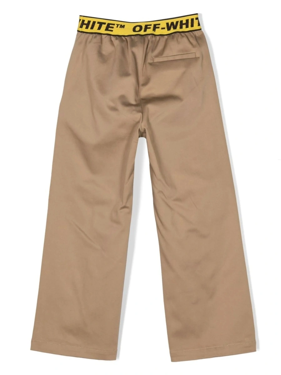 Pantaloni Off-White maro din spandex/elastan si bumbac - Img 2