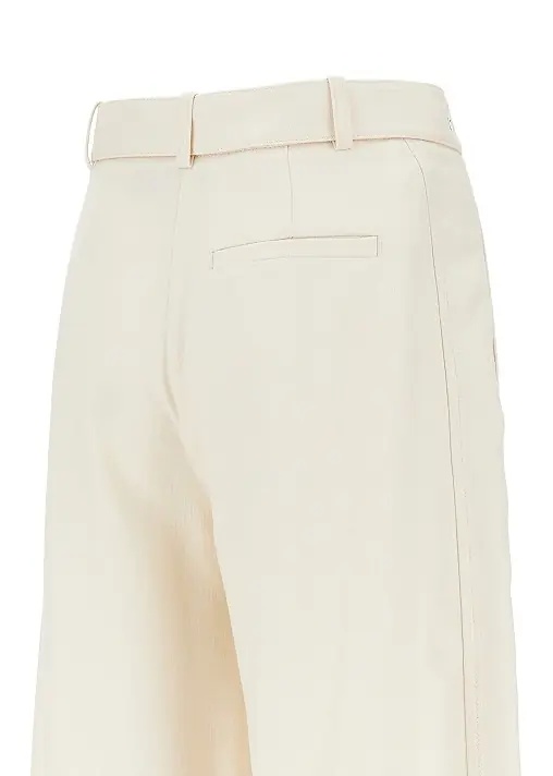 Pantaloni Panama fabric pants with belt - Img 4