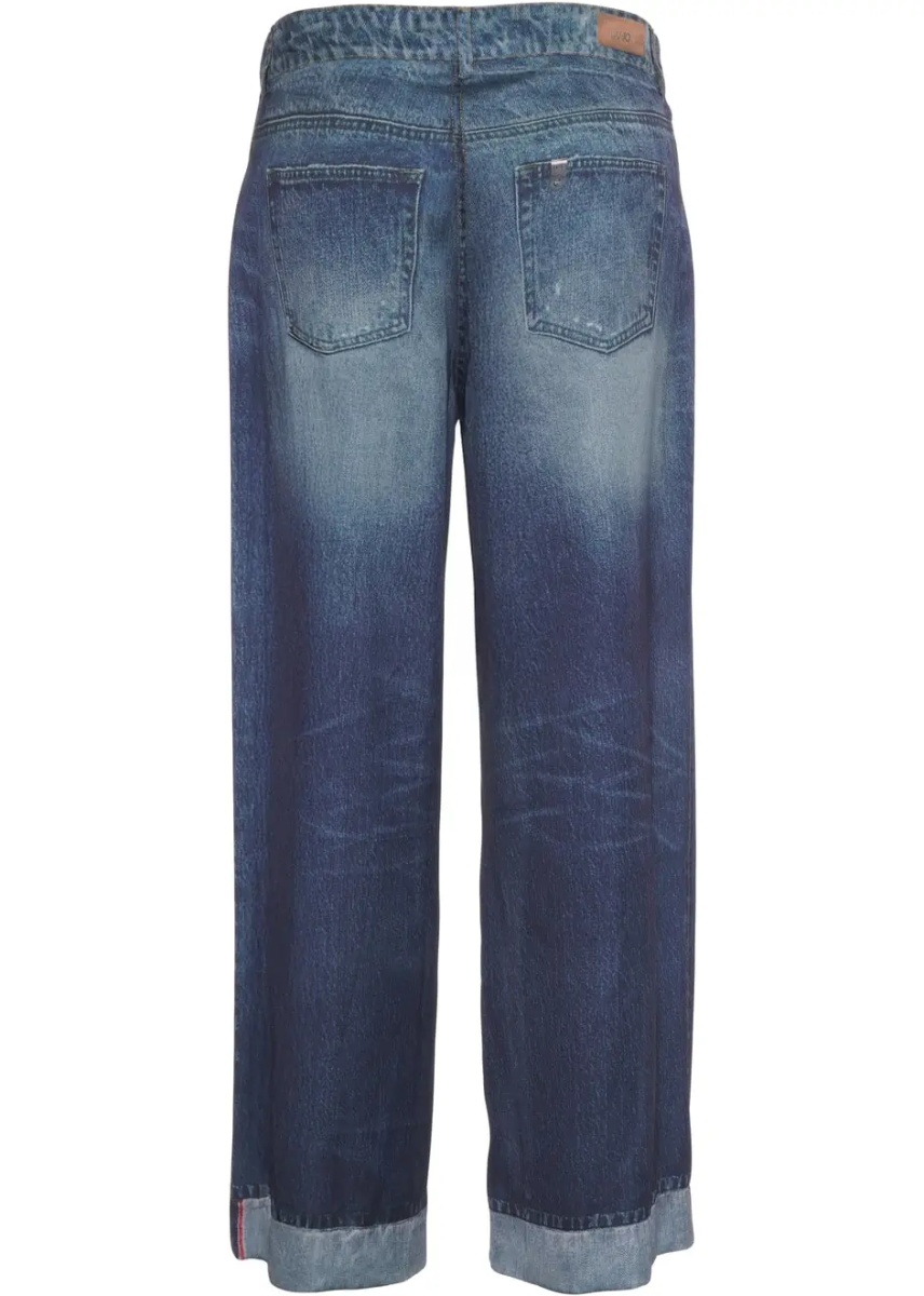 Pantaloni Satin pants with denim look - Img 4