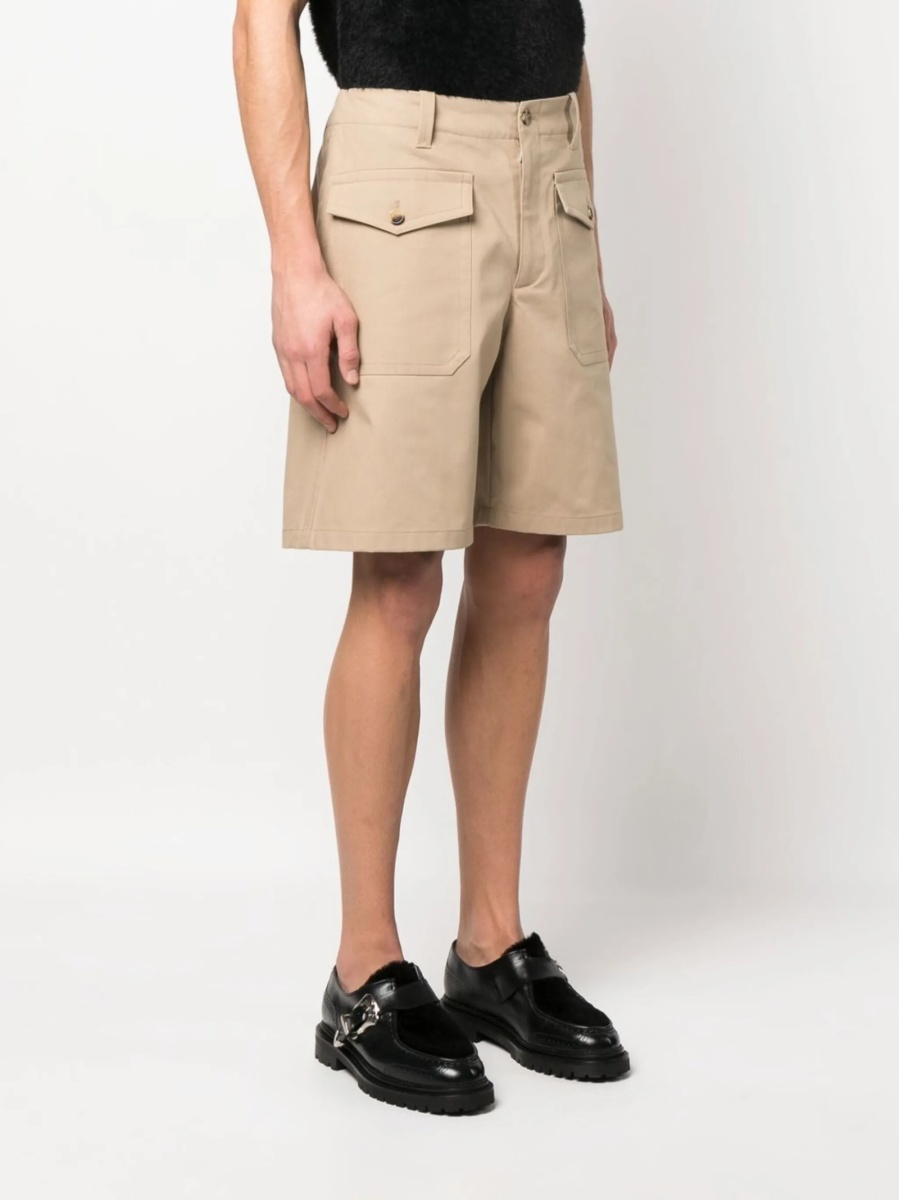 Pantaloni scurti Alexander McQueen neutri din bumbac - Img 3
