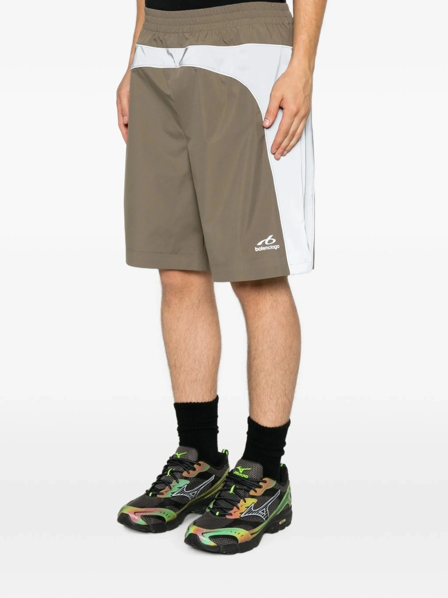 Pantaloni scurti Balenciaga maro din polyester - Img 3