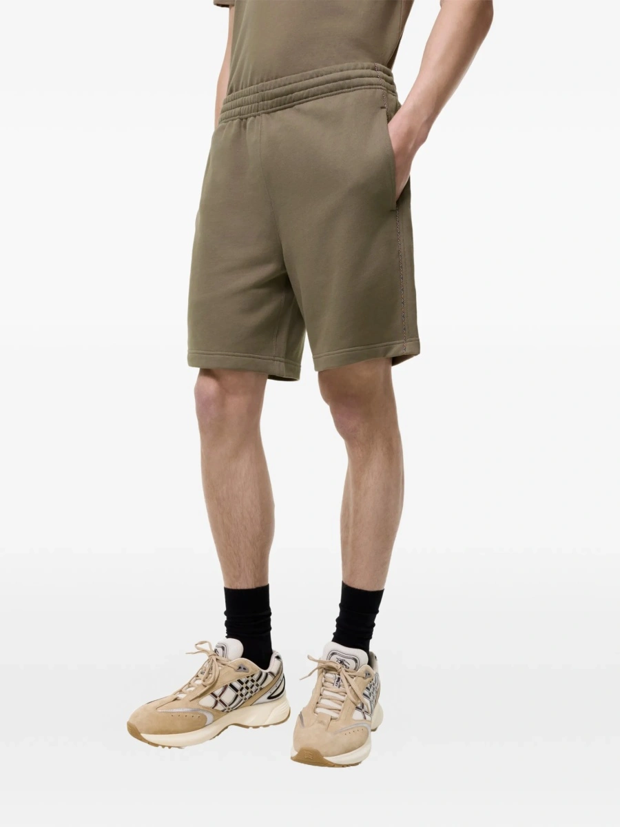 Pantaloni scurti Burberry maro din bumbac - Img 2
