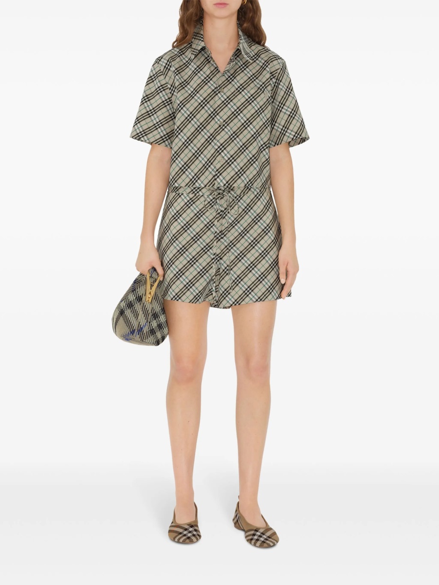 Pantaloni scurti Burberry vintage check neutri din bumbac - Img 2