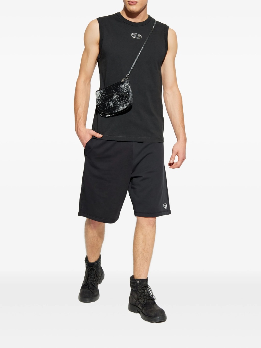 Pantaloni scurti Diesel negri din bumbac - Img 2