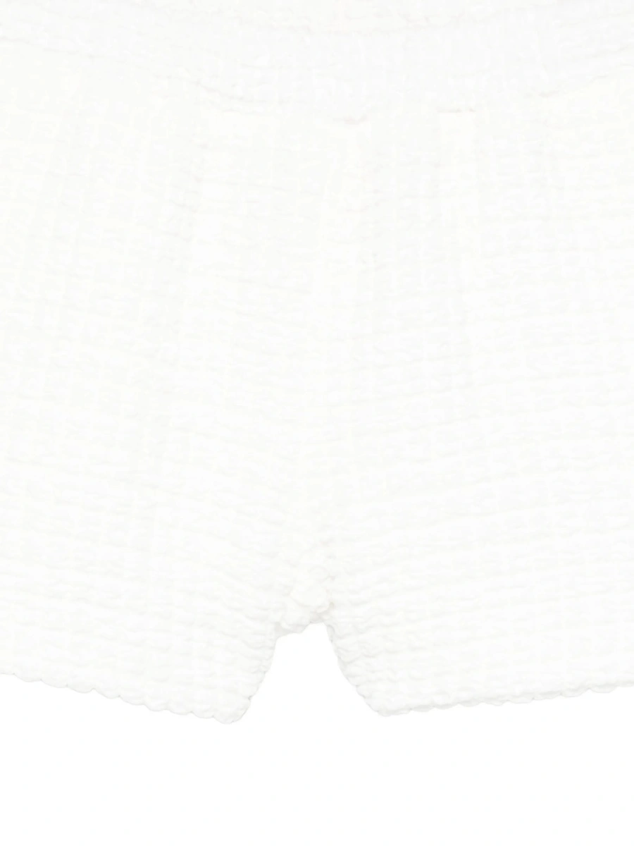 Pantaloni scurti Dou-Uod albi din vascoza si elastan - Img 3