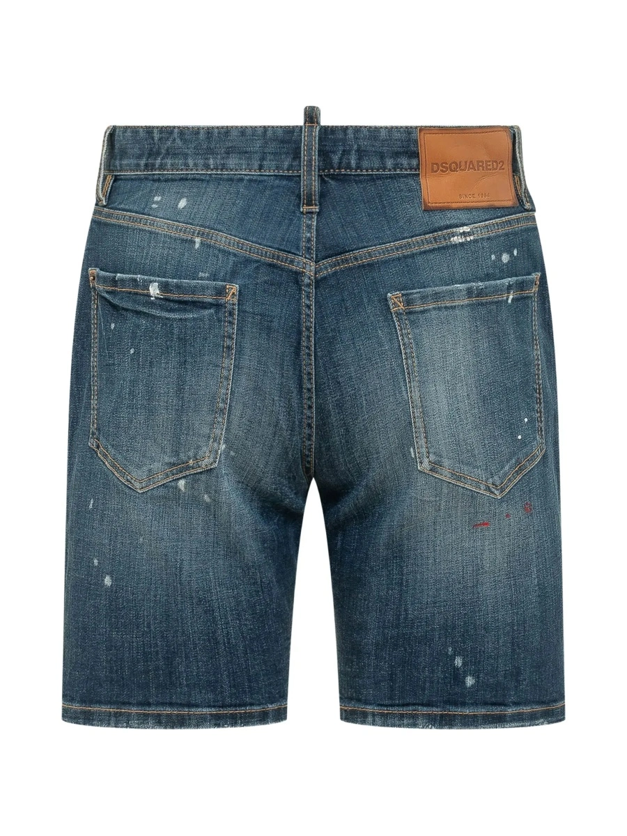 Pantaloni scurti DSQUARED2 albastri din denim 'Marine' - Img 4