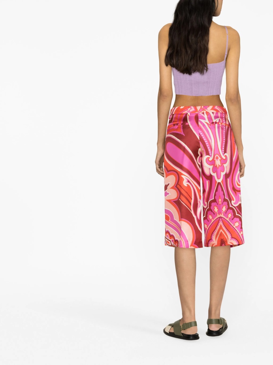 Pantaloni scurti ETRO roz din matase - Img 3