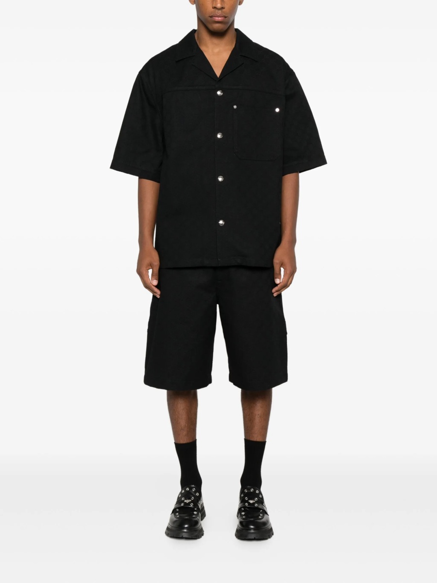 Pantaloni scurti Gucci negri din bumbac - Img 2