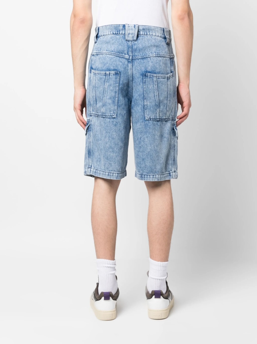 Pantaloni scurti Isabel Marant albastri din tencel - Img 4