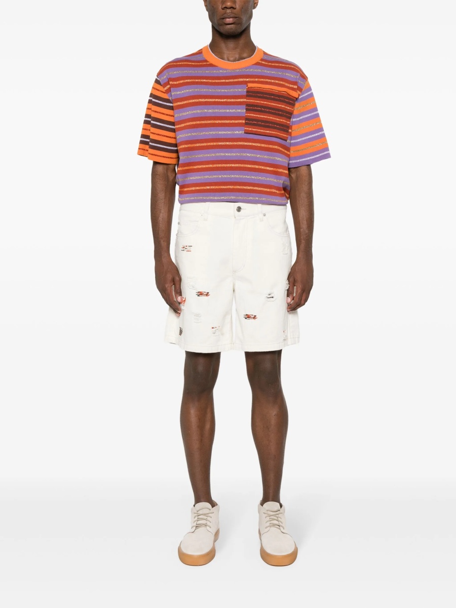 Pantaloni scurti Isabel Marant neutri din bumbac organic si canepa - Img 2