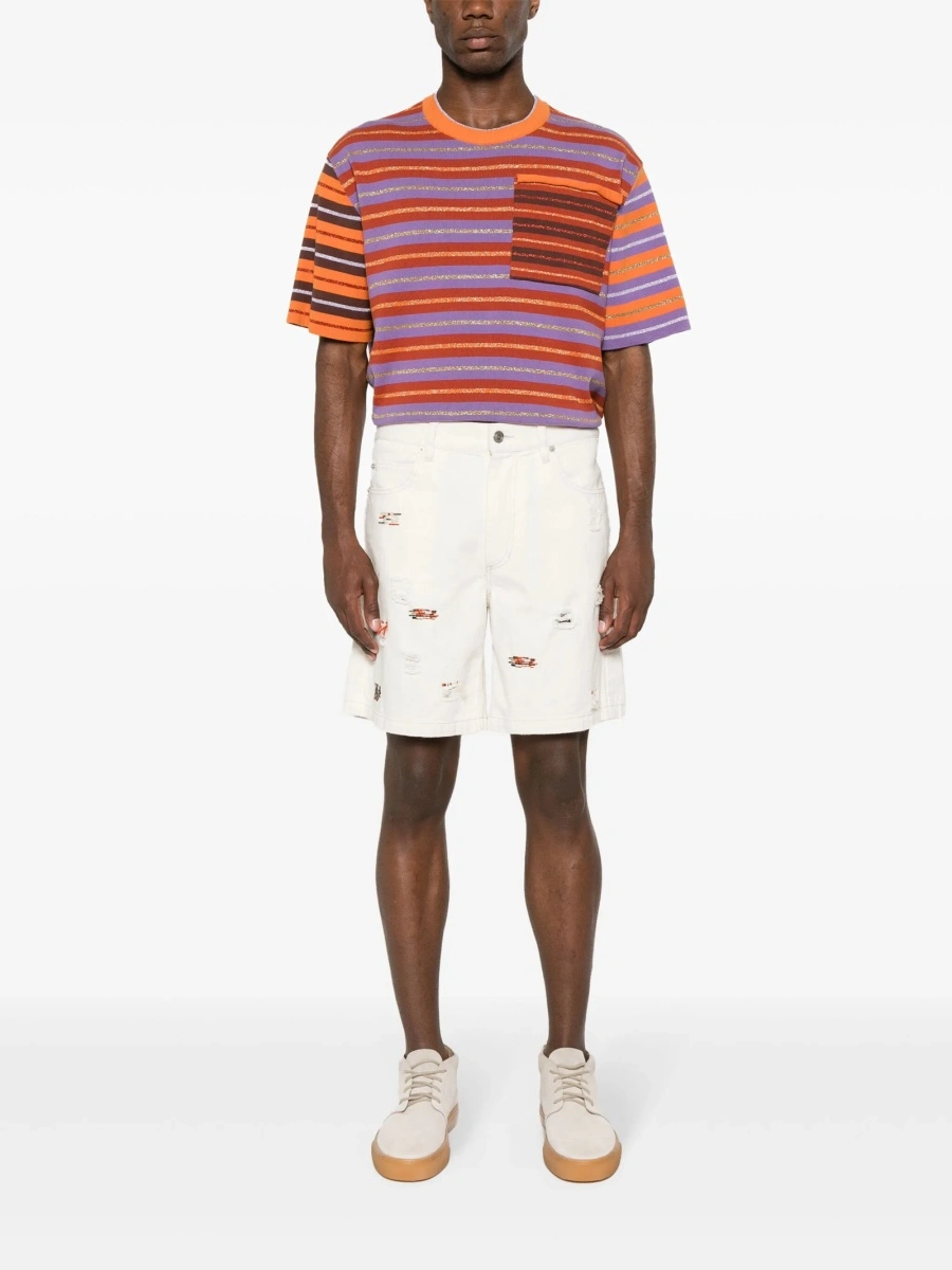 Pantaloni scurti Isabel Marant neutri din bumbac organic si canepa - Img 2