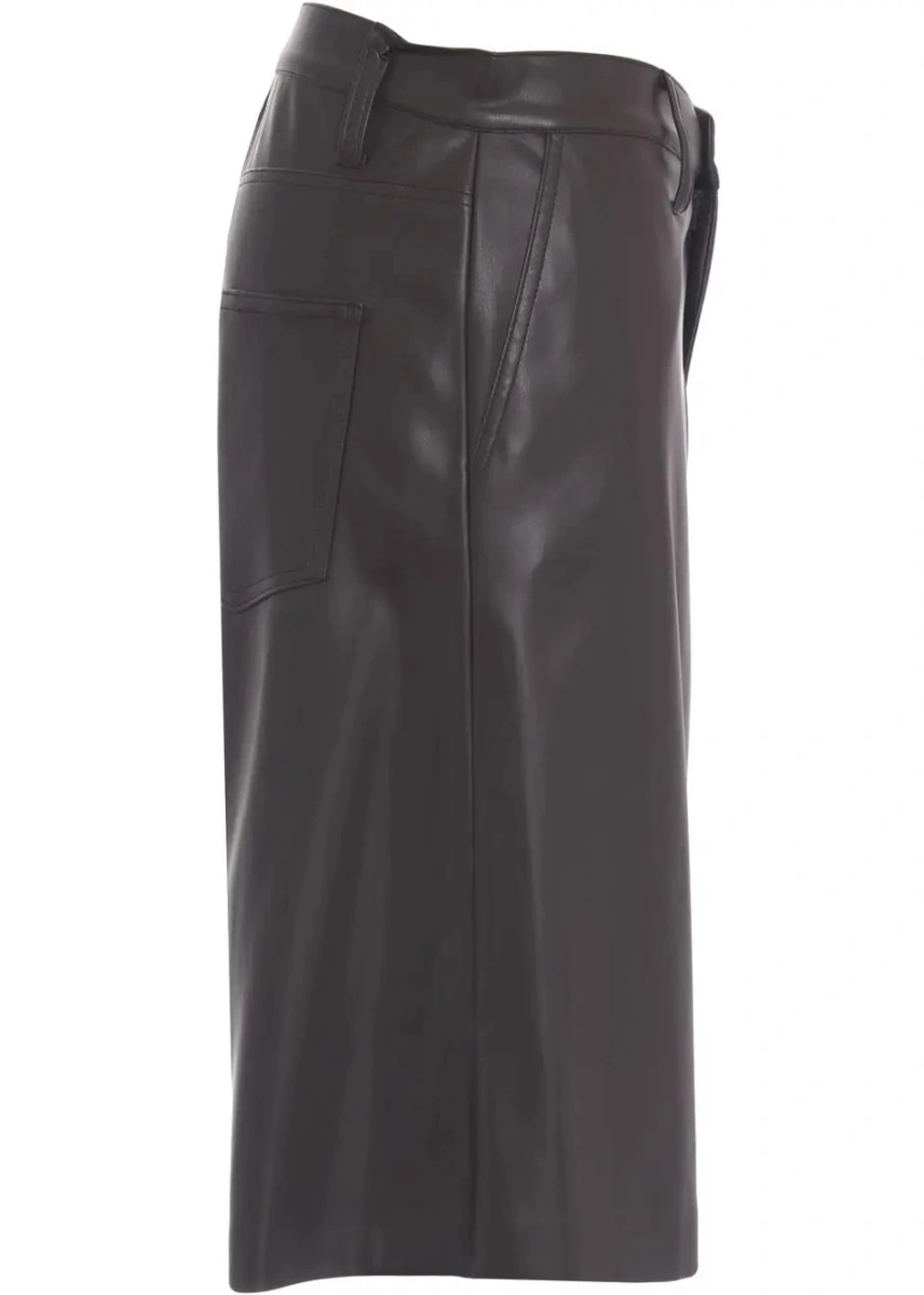 Pantaloni scurti Jucca maro din piele ecologica - Img 4
