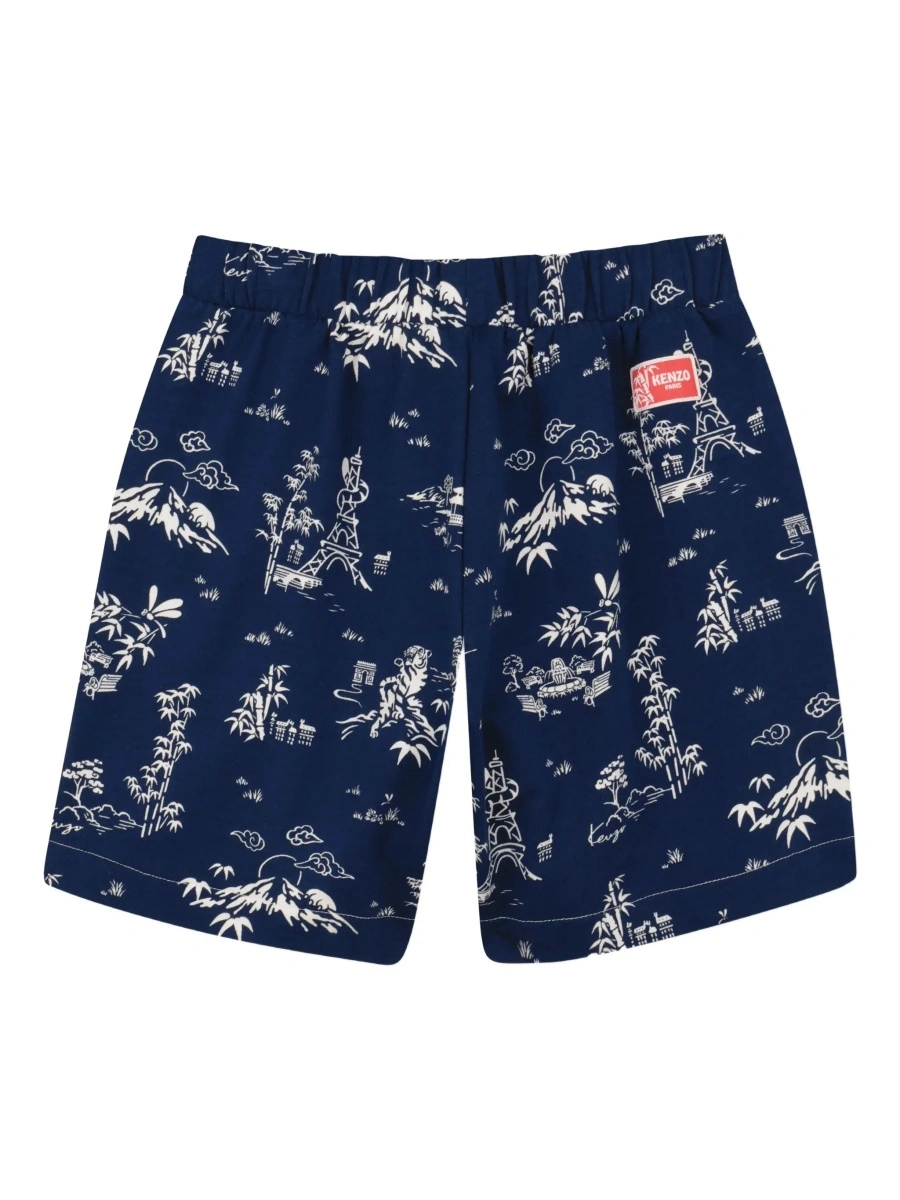Pantaloni scurti Kenzo albastri din bumbac - Img 4