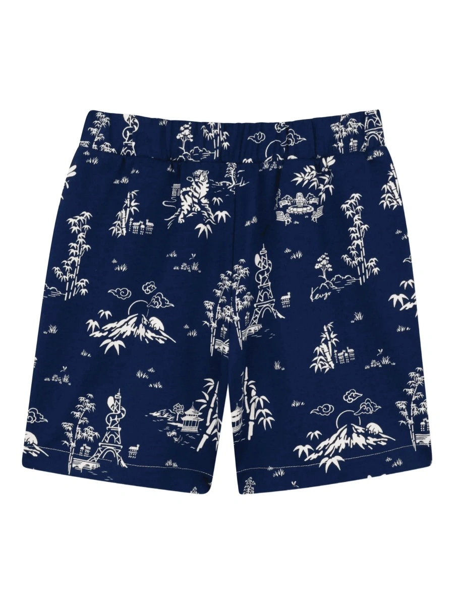 Pantaloni scurti Kenzo albastri din bumbac - Img 6