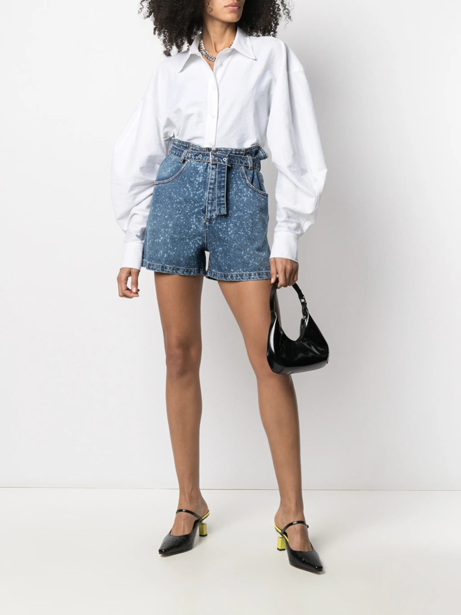 Pantaloni scurti MSGM albastri din bumbac - Img 2