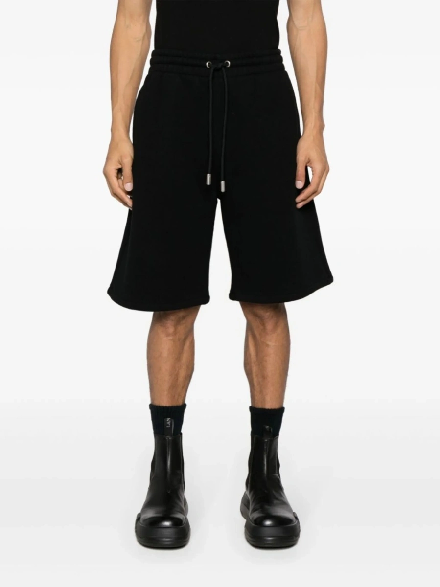 Pantaloni scurti Off-White negri din bumbac organic - Img 3