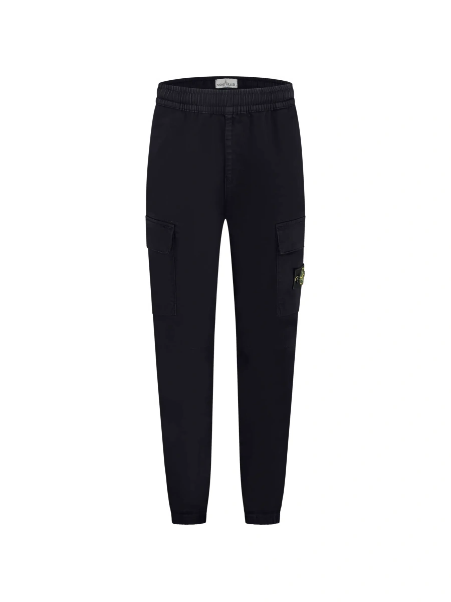 Pantaloni Stone Island negri din bumbac - Img 5