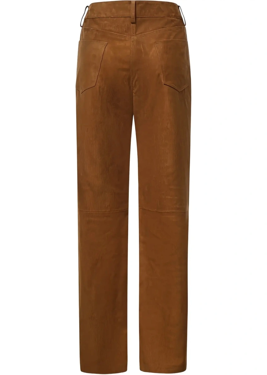 Pantaloni Straight-leg corduroy-effect leather Pants - Img 4
