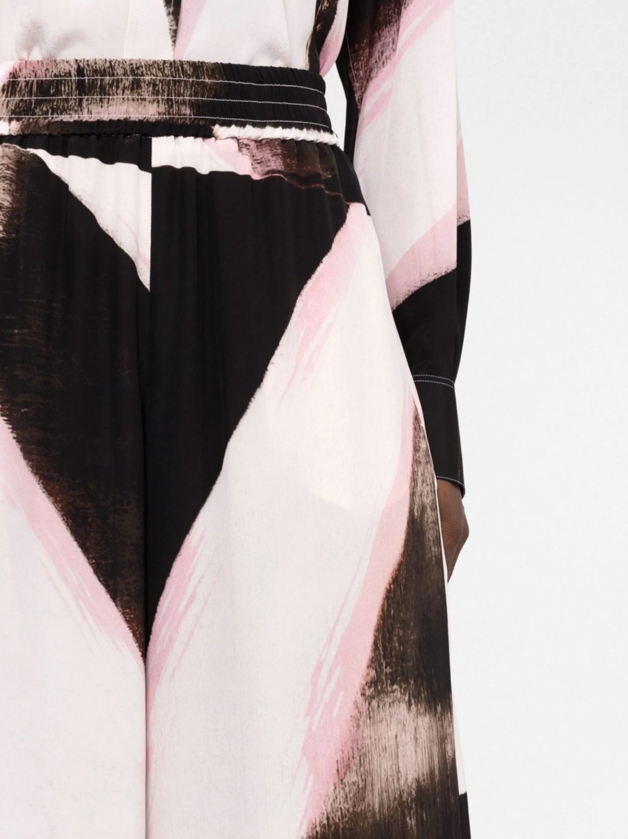 Pantaloni talie inalta Alexander McQueen negri din matase - Img 5
