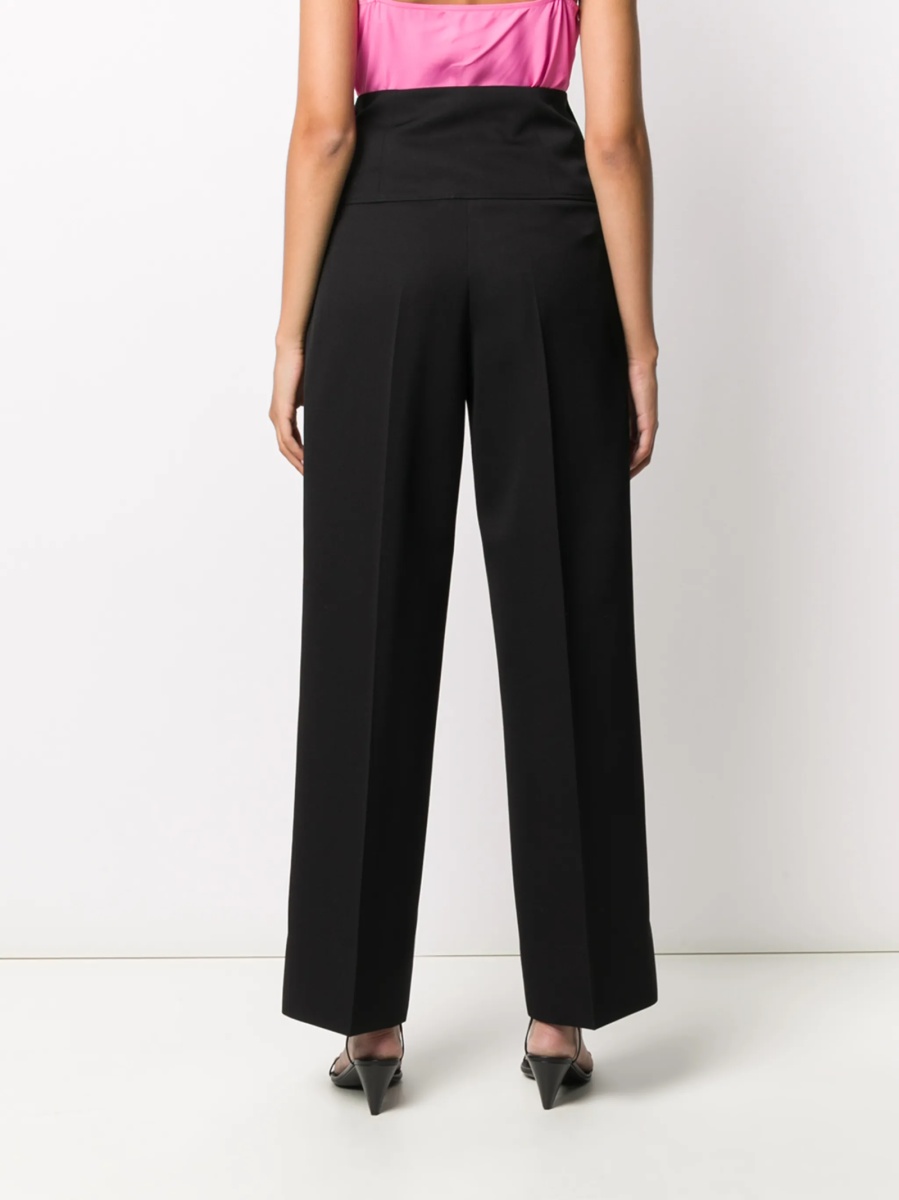 Pantaloni talie inalta Jil Sander negri din lana - Img 4