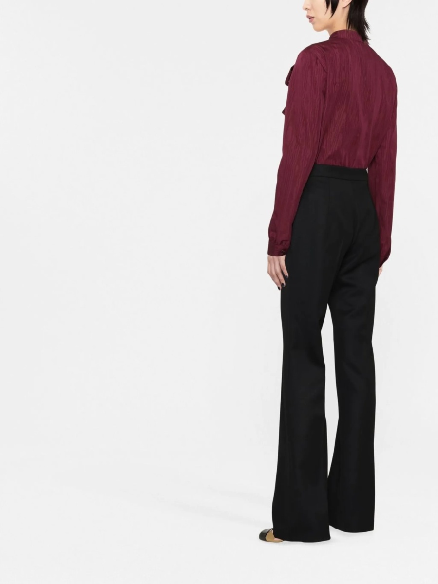 Pantaloni talie inalta Moschino negri din lana - Img 4