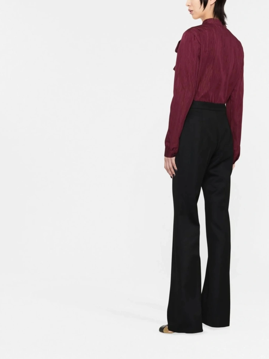 Pantaloni talie inalta Moschino negri din lana - Img 4