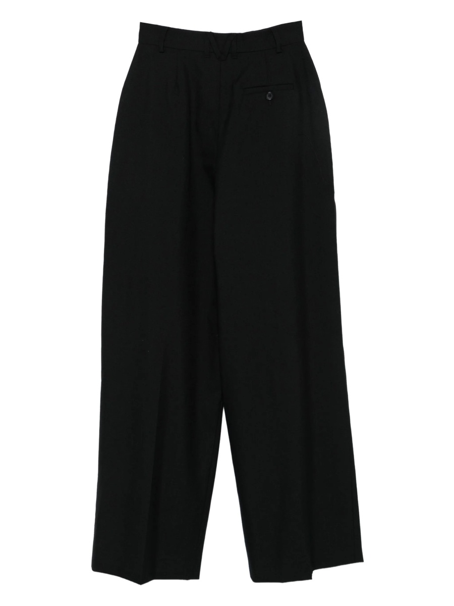 Pantaloni talie inalta Moschino negri din lana - Img 2